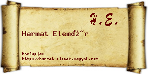 Harmat Elemér névjegykártya